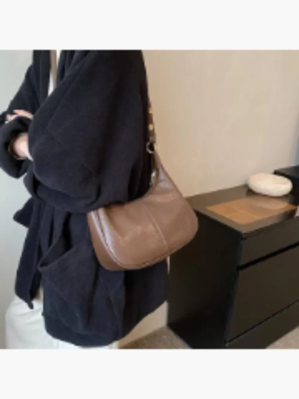 Small Hobo Bag Women Crescent Shoulder Purse Faux Leather Crossbody Handbag
